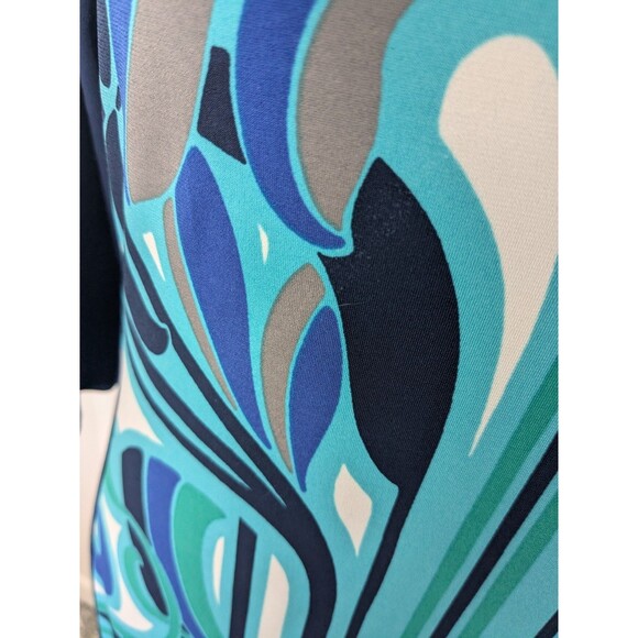 Banana Republic Dress Women's PM Multi Blue Color Block Abstract Art Sheath - Picture 5 of 13